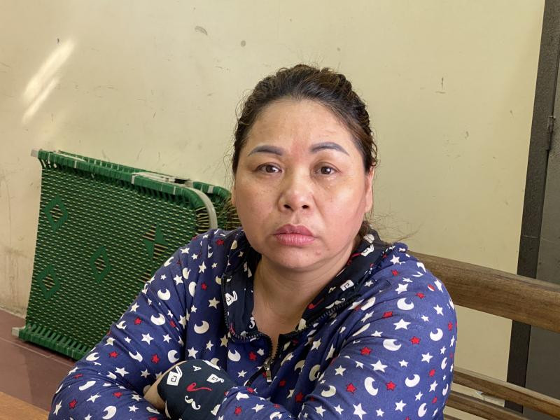 Đối tượng Vũ Thúy Nga tại cơ quan công an