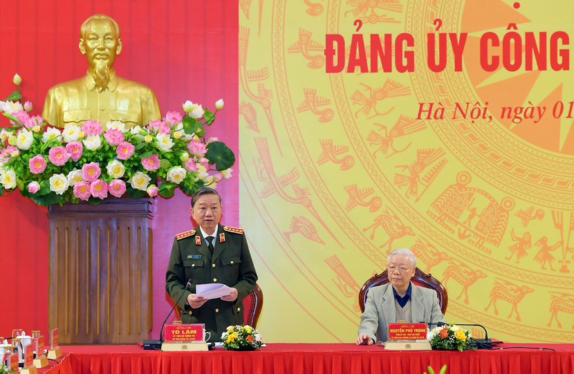 Đại tướng Tô Lâm, Ủy viên Bộ Chính trị, Bộ trưởng Bộ Công an phát biểu khai mạc hội nghị