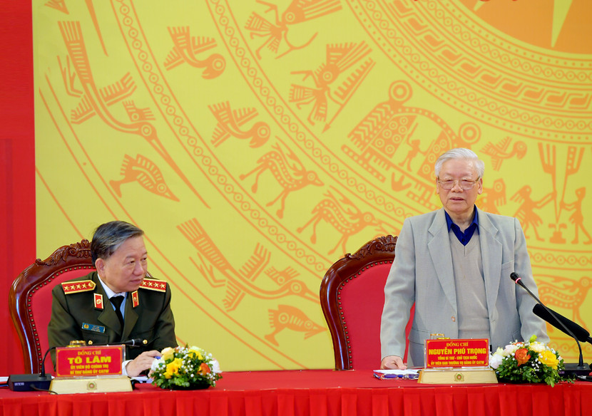 Tổng Bí thư, Chủ tịch nước Nguyễn Phú Trọng chỉ đạo tại Hội nghị Đảng ủy Công an Trung ương
