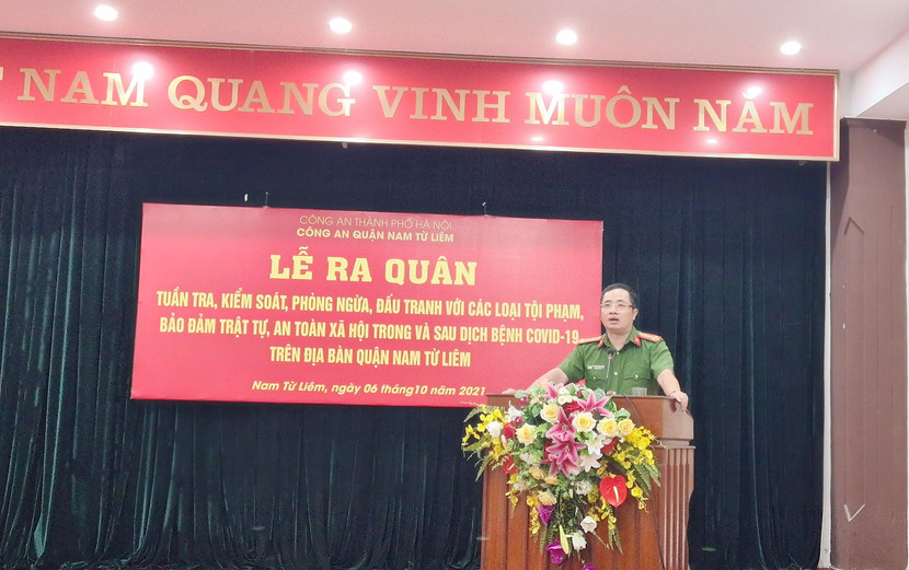Đại tá Nguyễn Thành Long, Trưởng CAQ Nam Từ Liêm phát lệnh ra quân Đại tá Nguyễn Thành Long, Trưởng CAQ Nam Từ Liêm phát lệnh ra quân
