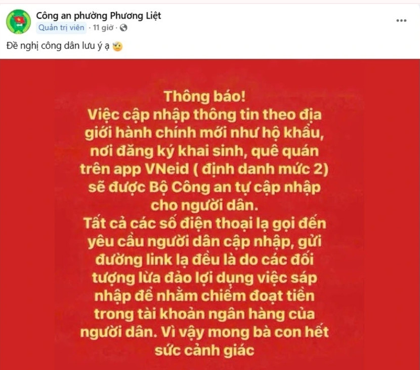 Cảnh báo của CAP Phương Liệt, Hà Nội về thủ đoạn lừa đảo mới