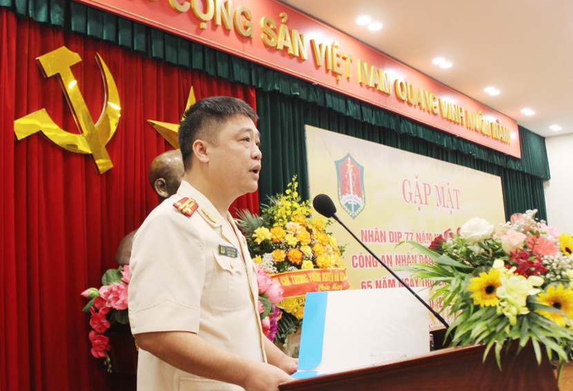 Thượng tá Lê Việt Dũng, Trưởng phòng Kỹ thuật hình sự đọc diễn văn tại lễ kỷ niệm Thượng tá Lê Việt Dũng, Trưởng phòng Kỹ thuật hình sự đọc diễn văn tại lễ kỷ niệm