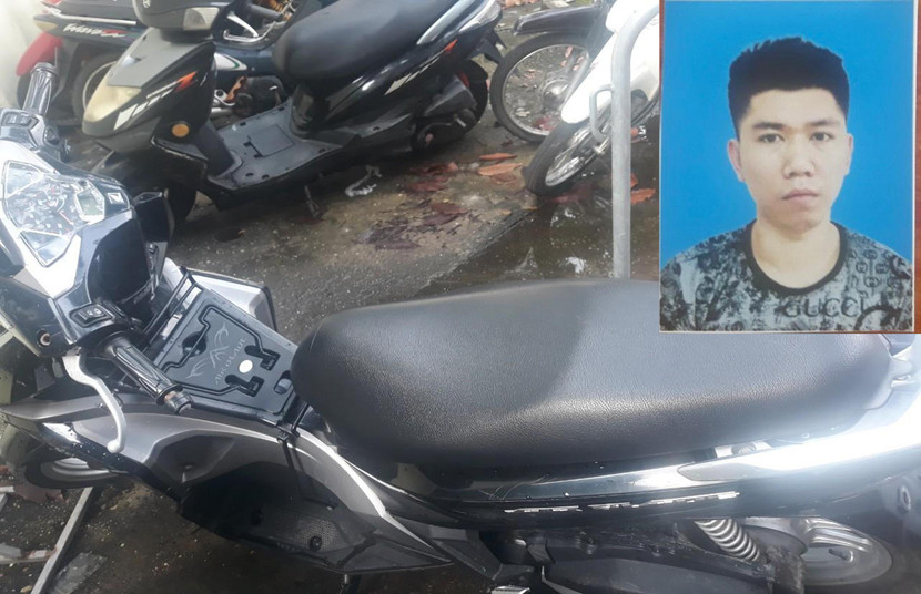 Đỗ Anh Sơn cùng chiếc xe máy trộm cắp được
