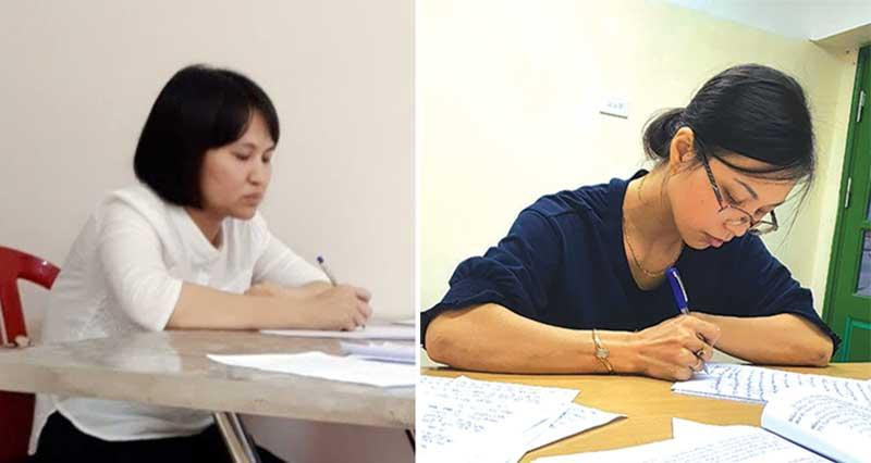 Nguyễn Thị Vân và Vũ Kim Oanh tại cơ quan Công an Nguyễn Thị Vân và Vũ Kim Oanh tại cơ quan Công an