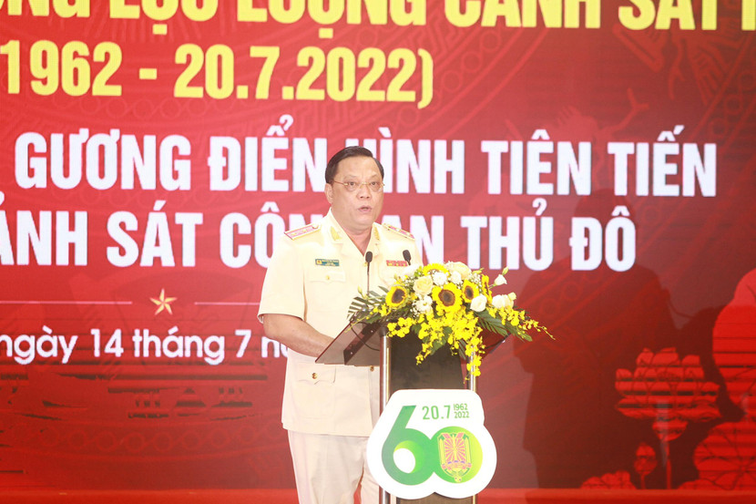 Trung tướng Nguyễn Hải Trung Ủy viên Ban Thường vụ Thành ủy, Bí thư Đảng ủy, Giám đốc CATP Hà Nội tiếp thu ý kiến lãnh đạo Thành ủy Hà Nội