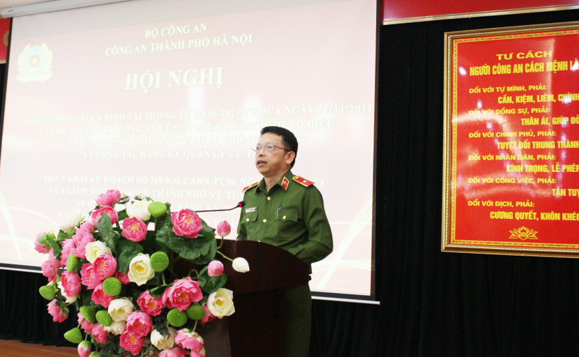 Thiếu tướng Nguyễn Hồng Ky, Phó Giám đốc CATP chỉ đạo tại hội nghị