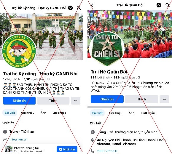 Những fanpage nghi vấn có dấu hiệu lừa đảo Những fanpage nghi vấn có dấu hiệu lừa đảo