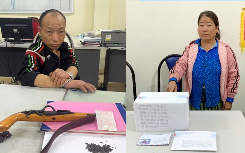 Đối tượng Tráng A Bua và Lầu Thị Sông cùng tang vật