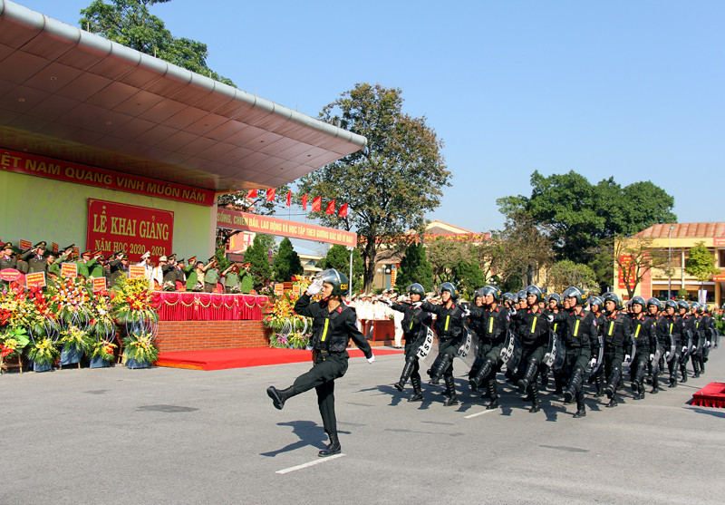 Nhà trường tập trung chú trọng học đi đôi với hành, xây dựng bản lĩnh người chiến sỹ công an trong tương lai