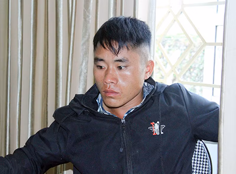 Đối tượng Cháng Seo Sấn tại cơ quan công an Đối tượng Cháng Seo Sấn tại cơ quan công an