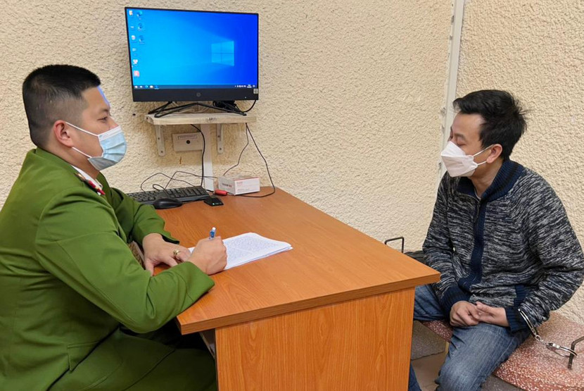 Cơ quan CSĐT CATP Hà Nội ghi lời khai Nguyễn Thanh Tùng