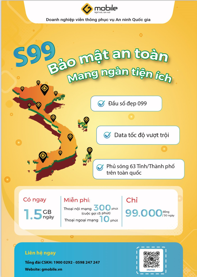 Gói cước mới của Gmobile với nhiều tiện ích