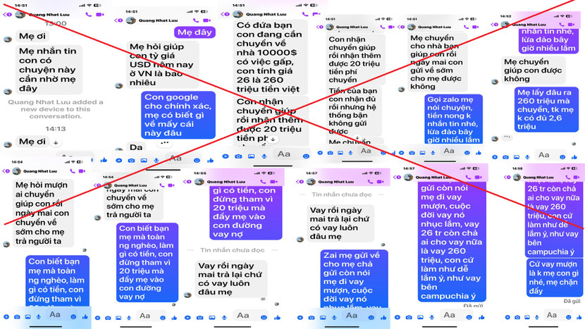 Tin nhắn của chị Đ.K.T và "con trai"