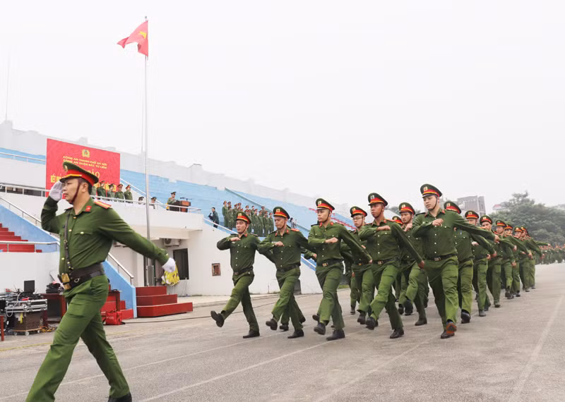 Phần đi đều bước của đơn vị CAP Xuân Đỉnh