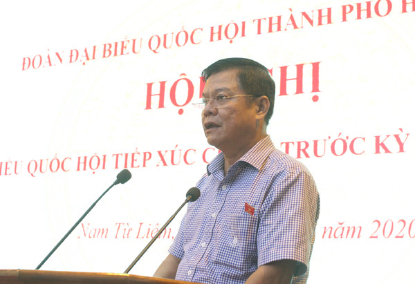 Thiếu tướng Đào Thanh Hải, Phó Giám đốc CATP Hà Nội thông tin đến cử tri về dự kiến chương trình làm việc của kỳ họp thứ 10, Quốc hội khóa XIV