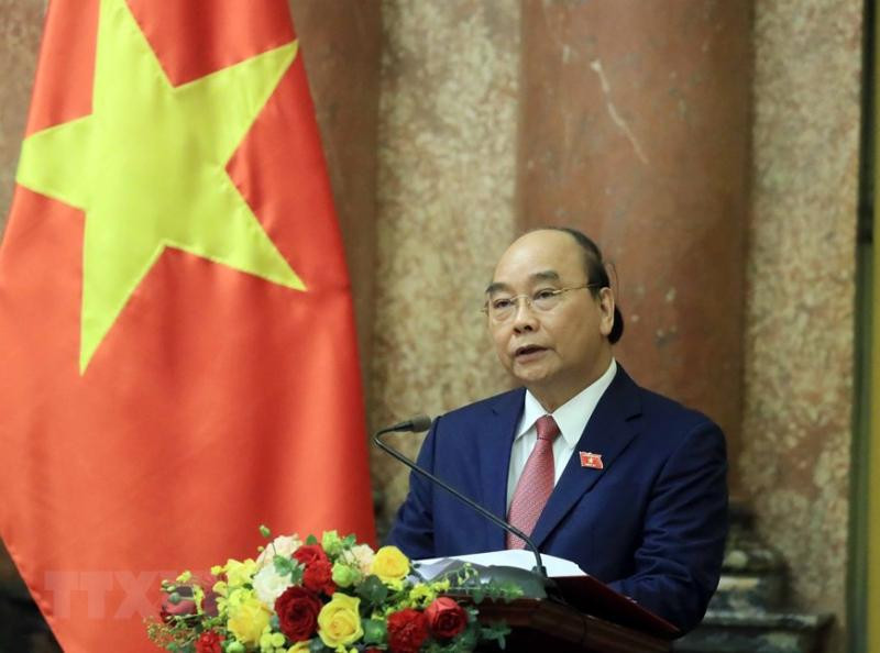 Chủ tịch nước Nguyễn Xuân Phúc phát biểu tại buổi trao quyết định