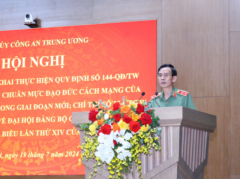 Trung tướng Hoàng Đức Lừng, Cục trưởng Cục Tổ chức cán bộ quán triệt Chỉ thị số 35– CT/TW ngày 14/6/2024 của Bộ Chính trị