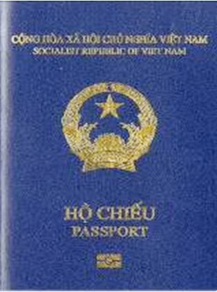 Hình ảnh bên ngoài hộ chiếu gắn chíp điện tử