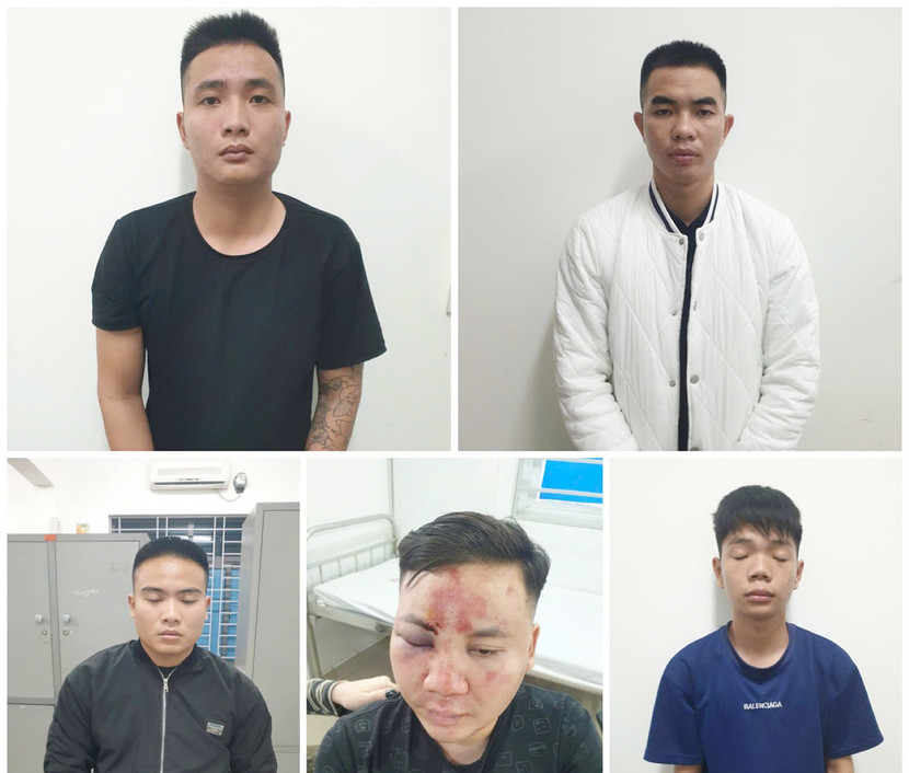 Các đối tượng bị tạm giữ về hành vi gây rối trật tự công cộng