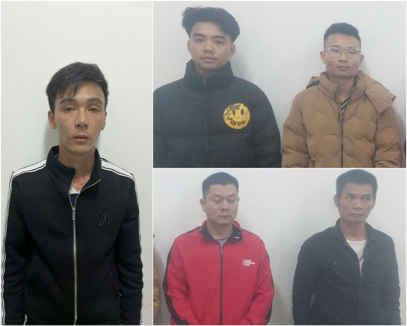 Các đối tượng bị tạm giữ về hành vi gây rối trật tự công cộng