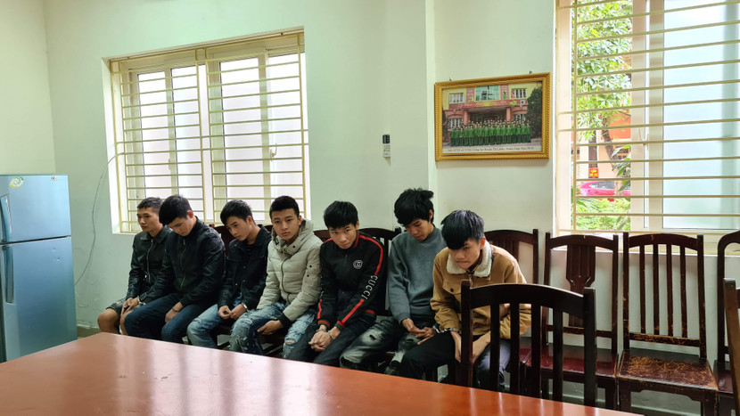 Các đối tượng tại cơ quan công an Các đối tượng tại cơ quan công an