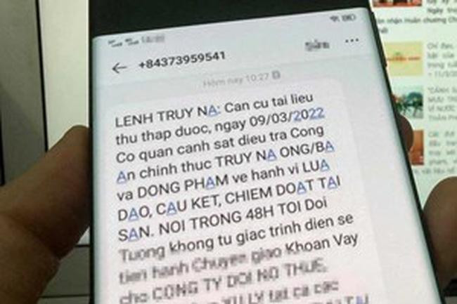 Lệnh truy nã giả, được gửi đến điện thoại người dân Lệnh truy nã giả, được gửi đến điện thoại người dân