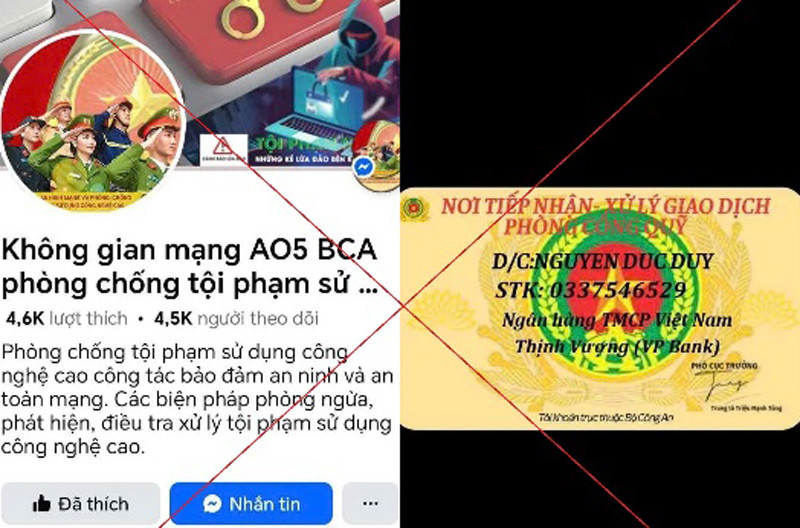 Trang fanpage mạo danh Cục An ninh mạng và phòng chống tội phạm sử dụng công nghệ cao