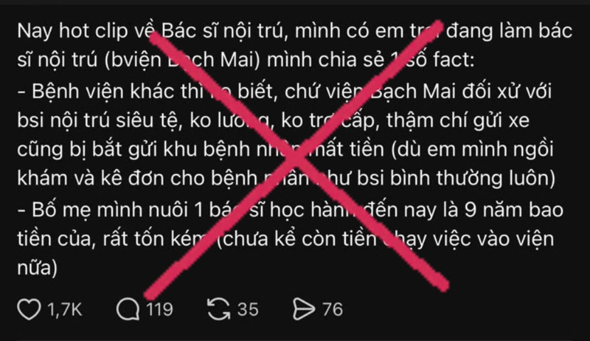 Nội dung sai sự thật chị H đăng tải trên mạng xã hội Nội dung sai sự thật chị H đăng tải trên mạng xã hội