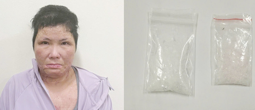 Đối tượng Nguyễn Thùy Linh và tang vật vụ án