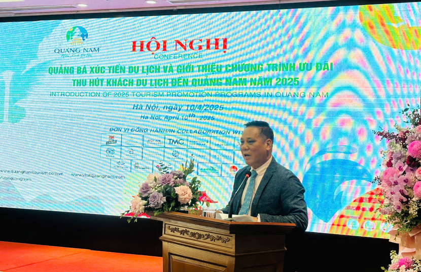 Ông Văn Bá Sơn, Phó Giám đốc Sở VHTTDL Quảng Nam phát biểu tại Hội nghị quảng bá, xúc tiến du lịch và giới thiệu chương trình ưu đãi thu hút khách du lịch đến Quảng Nam Ông Văn Bá Sơn, Phó Giám đốc Sở VHTTDL Quảng Nam phát biểu tại Hội nghị quảng bá, xúc tiến du lịch và giới thiệu chương trình ưu đãi thu hút khách du lịch đến Quảng Nam