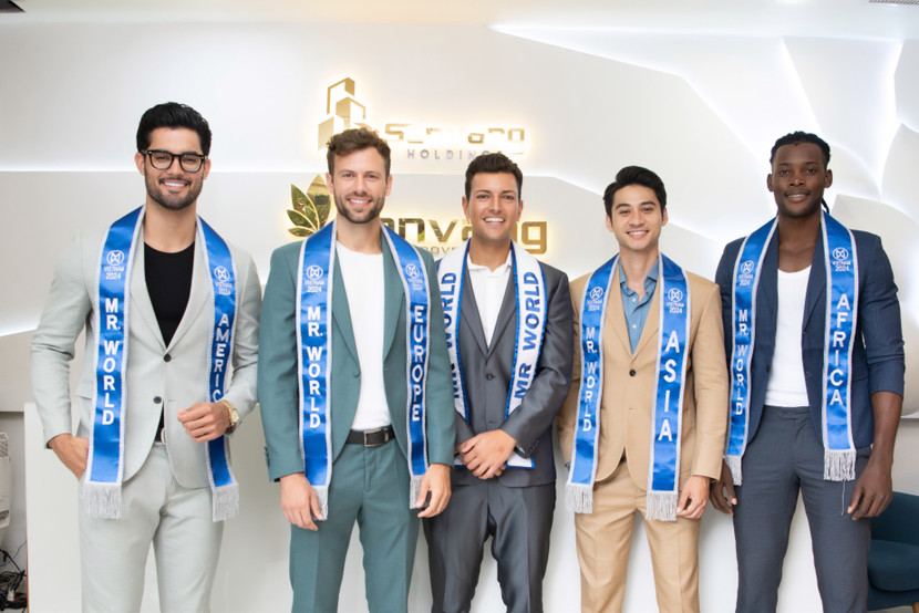 Top 5 gồm Mr World 2024 Danny Mejía Romero, Á vương 1 Tuấn Ngọc, Á vương 2 Antonio Company, Á vương 3 Salvatore Crisball và Mr World Americas Juan Alberto Garcia.