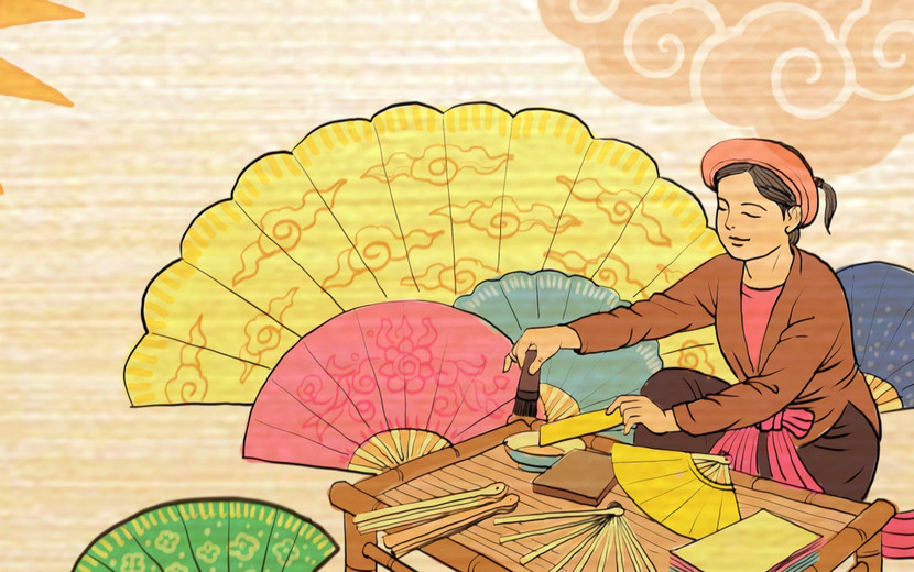 Làng Đào Xá làm quạt Làng Đào Xá làm quạt