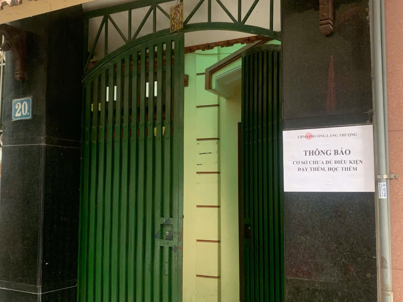 Hà Nội tạm dừng hoạt động của Trung tâm dạy thêm học thêm sau khi kiểm tra điều kiện hoạt động của cơ sở này.