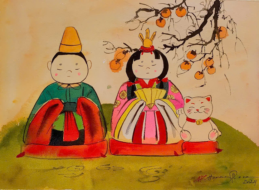 Văn hoá dân gian Nhật Bản được phác hoạ trong “Ký ức đồng dao”. Tranh: Hoạ sĩ Hoàng Phong