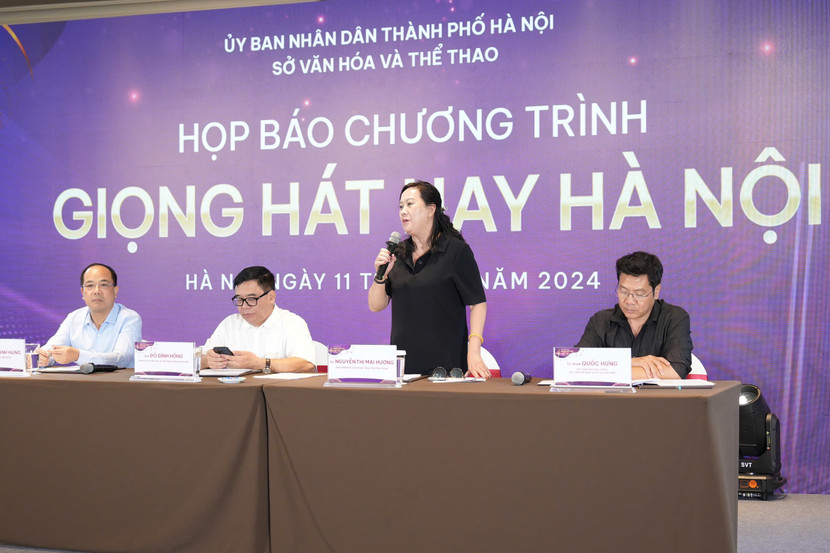 Cuộc họp báo có sự tham dự của bà Nguyễn Thị Mai Hương, Phó Giám đốc Sở Thông tin và Truyền thông Hà Nội