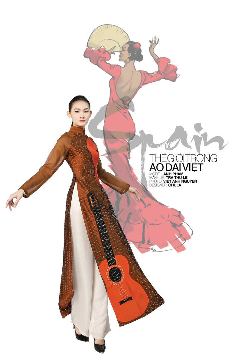 Một mẫu áo dài nằm trong bộ sưu tập của NTK Chula Một mẫu áo dài nằm trong bộ sưu tập của NTK Chula