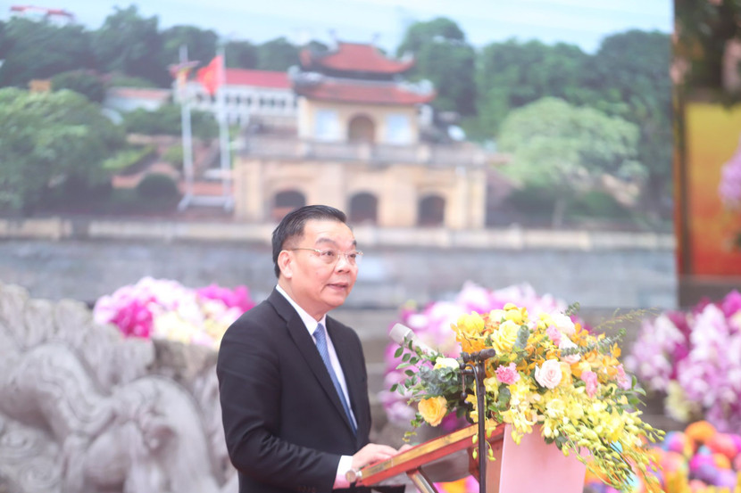 Chủ tịch UBND TP Hà Nội Chu Ngọc Anh phát biểu tại Lễ kỷ niệm Chủ tịch UBND TP Hà Nội Chu Ngọc Anh phát biểu tại Lễ kỷ niệm