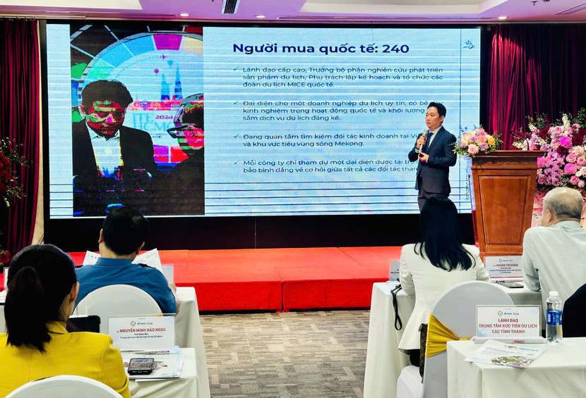 ông Lê Trương Hiền Hòa, Phó Giám đốc Sở Du lịch Thành phố Hồ Chí Minh thông tin về các hoạt động của Hội chợ Du lịch quốc tế TP.HCM 2025