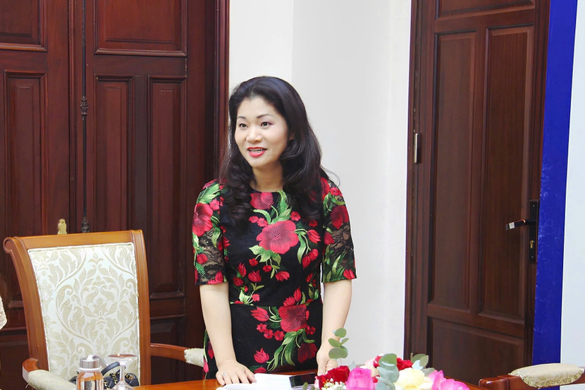 Bà Nguyễn Phương Hòa, Cục trưởng Cục Hợp tác quốc tế, Tổng đại diện Việt Nam tại EXPO 2025 Osaka, Kansai, Nhật Bản phát biểu tại lễ kí kết