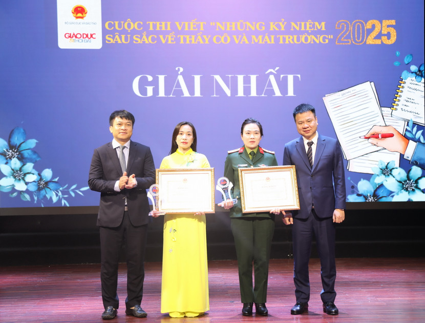 Hai tác giả có tác phẩm xuất sắc vượt qua gần 90.000 tác phẩm giành giải Nhất cuộc thi viết về thầy cô và mái trường