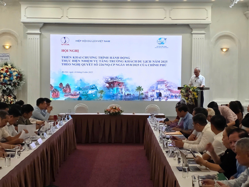 Sáng nay, 18-9, Hiệp hội Du lịch Việt Nam đã tổ chức Hội nghị Triển khai chương trình hành động thực hiện nhiệm vụ tăng trưởng khách du lịch trong năm 2025