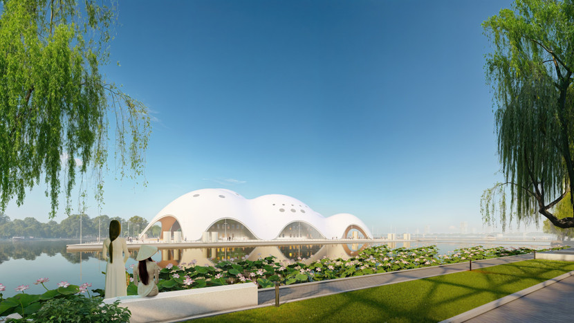 Với hiệu ứng ngọc trai, Nhà hát Opera Hà Nội phản chiếu sắc thái đa dạng của bầu trời, đẹp tuyệt mỹ trong ánh hoàng hôn