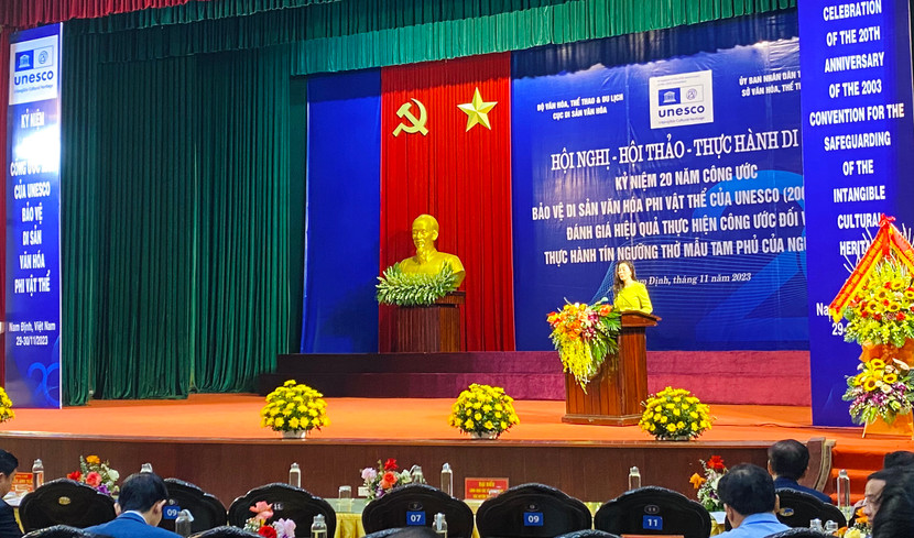 Cục Di sản văn hóa, Bộ VH-TT-DL phối hợp UBND tỉnh Nam Định tổ chức Hội nghị - Hội thảo - Thực hành di sản kỷ niệm 20 năm Công ước Bảo vệ di sản văn hóa phi vật thể của UNESCO (2003-2023) tại Nam Định Cục Di sản văn hóa, Bộ VH-TT-DL phối hợp UBND tỉnh Nam Định tổ chức Hội nghị - Hội thảo - Thực hành di sản kỷ niệm 20 năm Công ước Bảo vệ di sản văn hóa phi vật thể của UNESCO (2003-2023) tại Nam Định