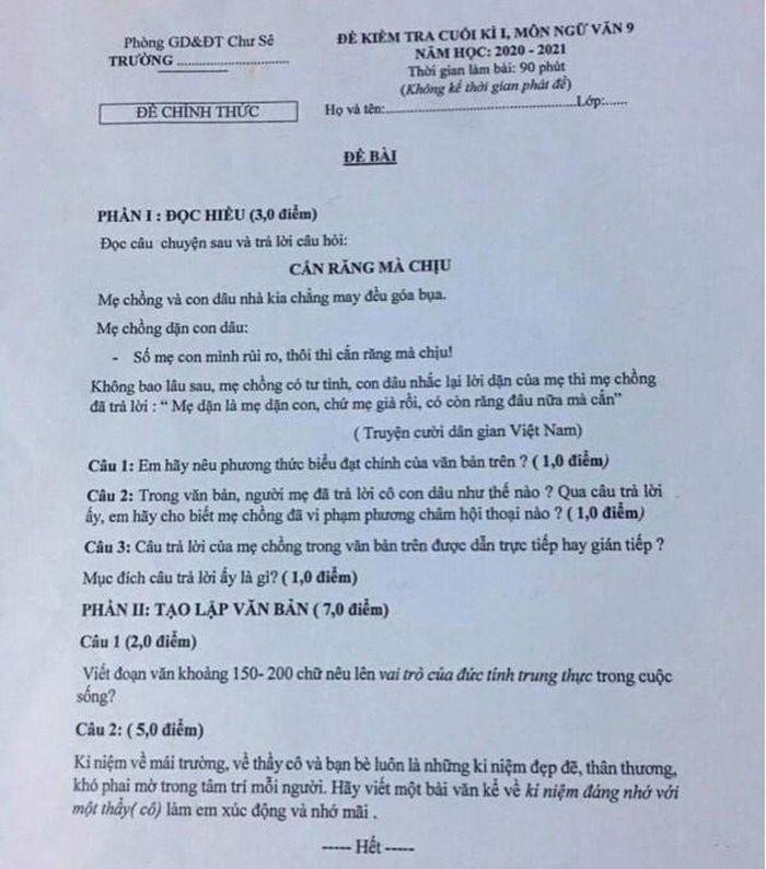 Đề thi Ngữ văn gây tranh cãi vì đưa dữ liệu không có tính giáo dục cho học sinh.