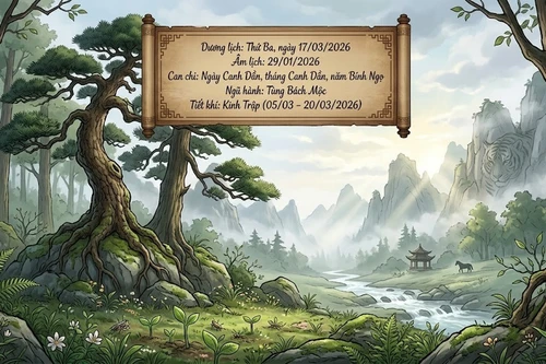 Lịch âm hôm nay 17/3/2026: Ngày Canh Dần có giờ đẹp nào?