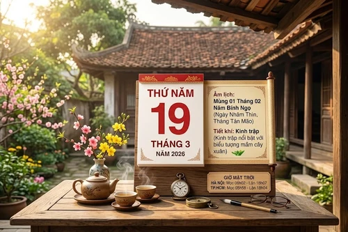 Lịch âm hôm nay 19/3: Ngày Nhâm Thìn tốt hay xấu, giờ đẹp xuất hành