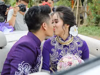 Lê Phương và chồng trẻ không ngừng thể hiện tình yêu tại lễ cưới