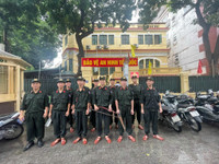 Cảnh sát bảo vệ mục tiêu khắc phục sự cố bão Yagi tại cơ quan đại diện ngoại giao