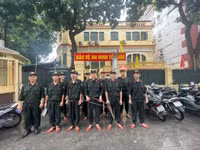 Cảnh sát bảo vệ mục tiêu khắc phục sự cố bão Yagi tại cơ quan đại diện ngoại giao