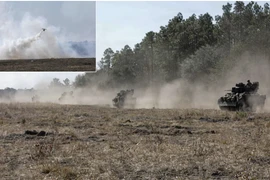 Lục quân Mỹ thử nghiệm drone tạo màn khói bảo vệ xe chiến đấu bộ binh M2A4 Bradley